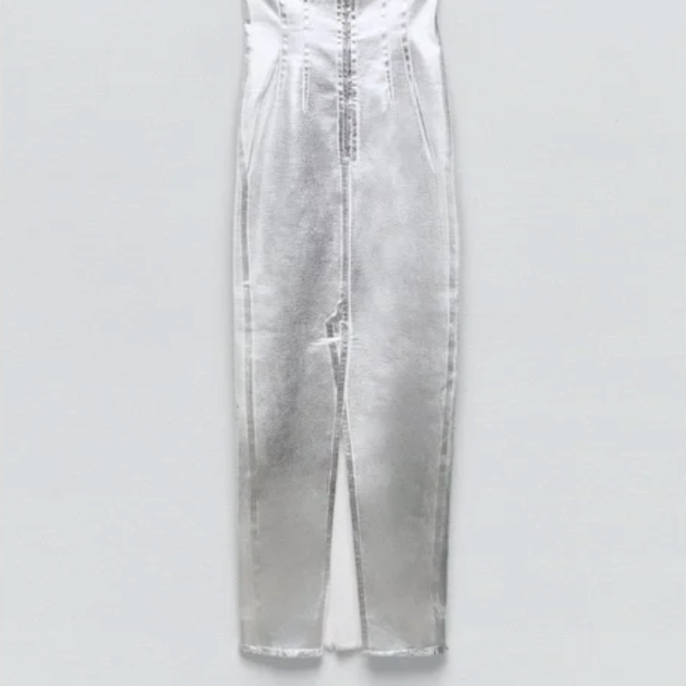 Zara ZW FITTED METALLIC DRESS